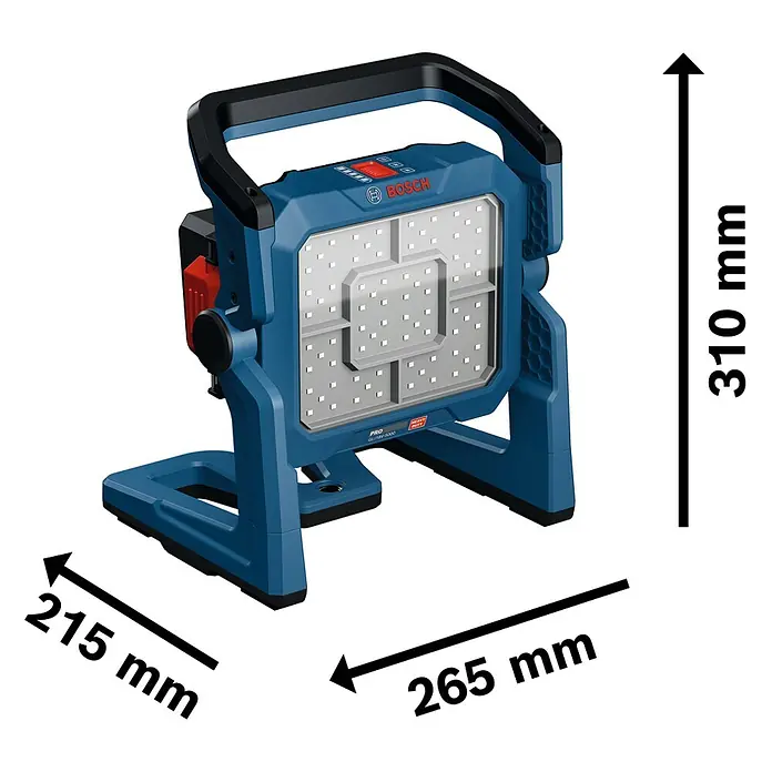 Bosch Professional AMPShare 18V LED-Akkustrahler GLI 18V-5000 C - 18 V, Ohne Akku, Lichtstrom: 5.000 lm - Blaues Bosch Arbeitslicht mit Griff, Maße: 310mm H, 265mm B, 215mm T.