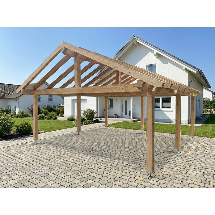Carport Abies (Satteldach, Carport geeignet für: PKWs, Länge: 6 m, Einfahrtsbreite: 6 m) | BAUHAUS