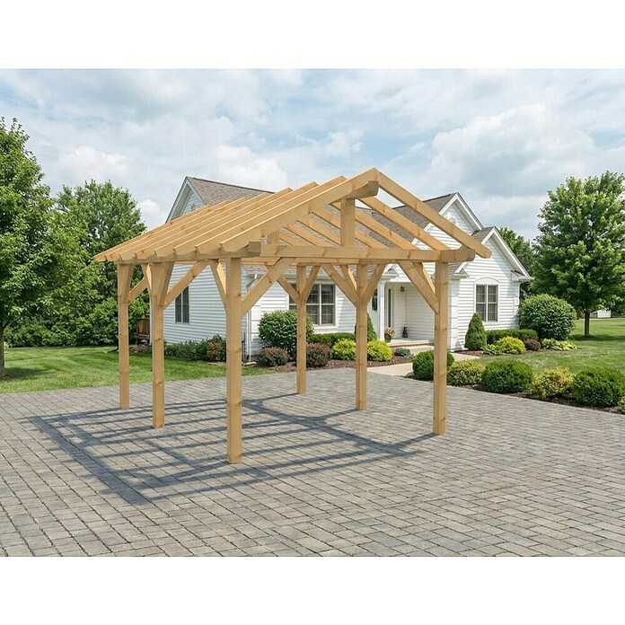 Carport Abies (Satteldach, Carport geeignet für: PKWs, Länge: 6 m, Einfahrtsbreite: 3 m) | BAUHAUS