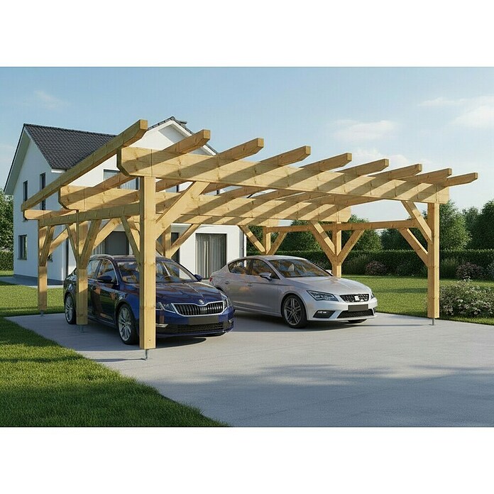 Carport Abies (Pultdach, Carport geeignet für: PKWs, Länge: 5,5 m, Einfahrtsbreite: 6 m) | BAUHAUS
