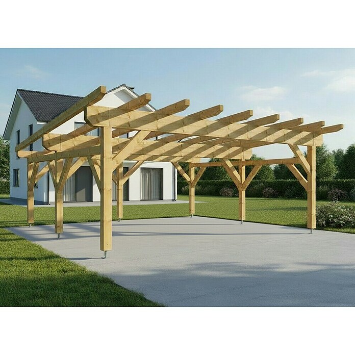 Carport Abies (Pultdach, Carport geeignet für: PKWs, Länge: 5,5 m, Einfahrtsbreite: 6 m) | BAUHAUS