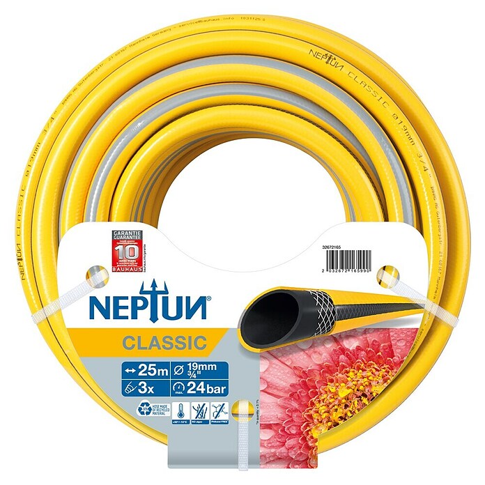 Neptun Classic Vrtno crijevo  (Duljina: 25 m, Promjer crijeva: 19 mm, ¾″, Žuta, siva) | BAUHAUS