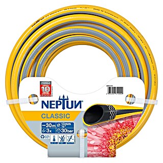 Neptun Classic Gartenschlauch (Länge: 30 m, Schlauchdurchmesser: 13 mm, ½″, Gelb/Grau)