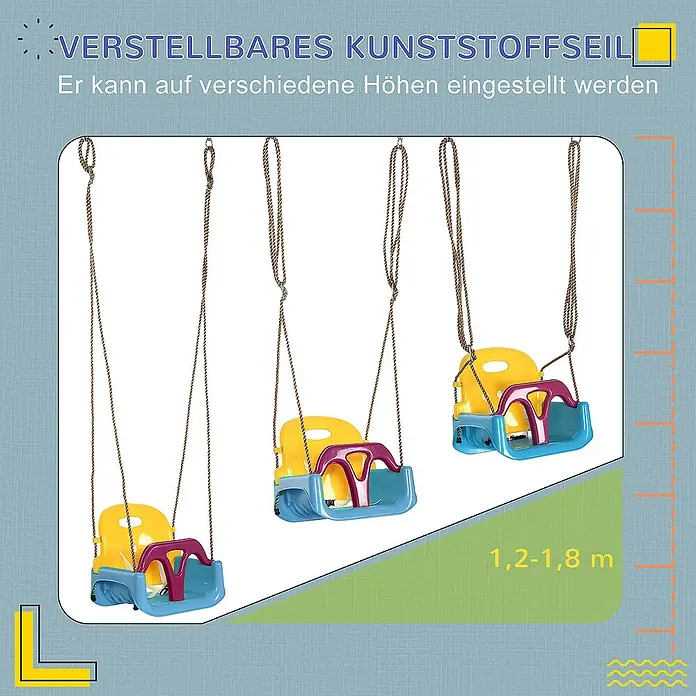 Outsunny Babyschaukel - L x B x H: 42 x 33 x 180 cm, Kunststoff