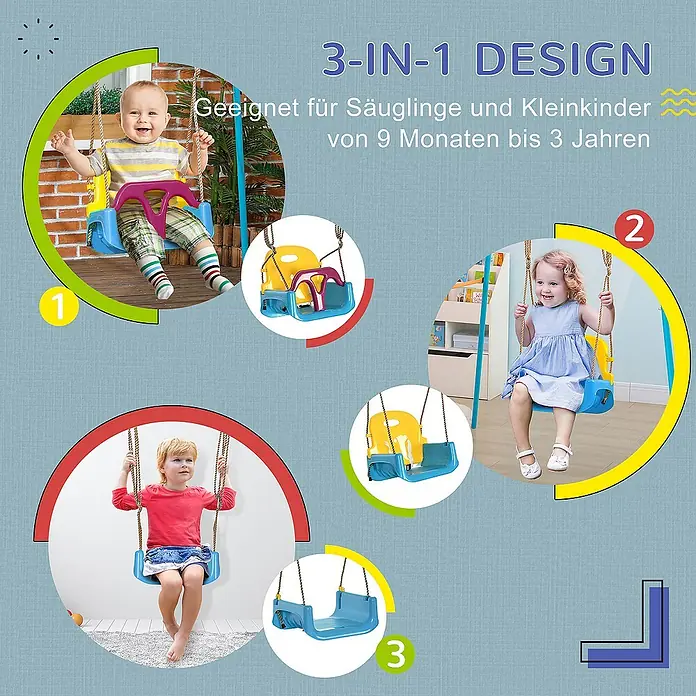 Outsunny Babyschaukel - L x B x H: 42 x 33 x 180 cm, Kunststoff