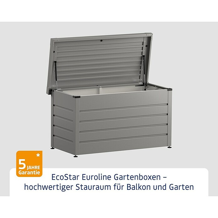 EcoStar Euroline Gartenbox Euroline 1320 (H x B x T: 72,5 x 136 x 67,2 cm, Grau, Stahl) | BAUHAUS