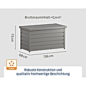 EcoStar Euroline Gartenbox Euroline 1320 (H x B x T: 72,5 x 136 x 67,2 cm, Grau, Stahl) | BAUHAUS