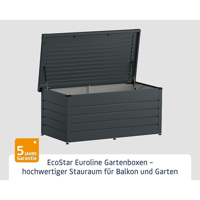 EcoStar Euroline Gartenbox Euroline 1620 (H x B x T: 87,2 x 166 x 72,5 cm, Anthrazit, Stahl) | BAUHAUS