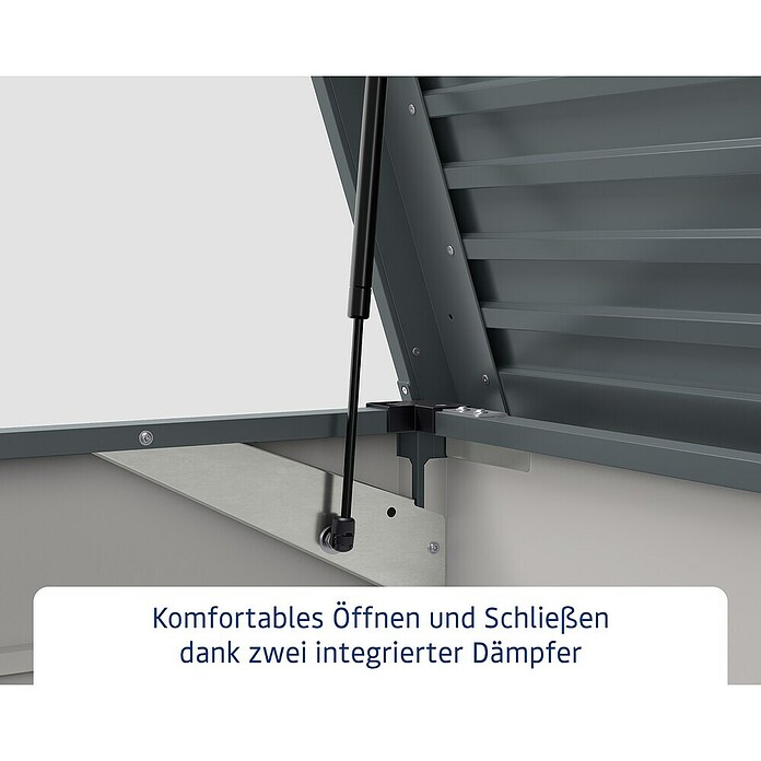EcoStar Euroline Gartenbox Euroline 1320 (H x B x T: 72,5 x 136 x 67,2 cm, Anthrazit, Stahl) | BAUHAUS