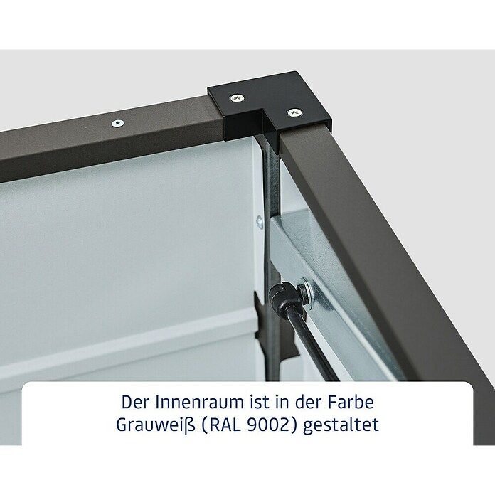 EcoStar Euroline Gartenbox Euroline 1320 (H x B x T: 72,5 x 136 x 67,2 cm, Anthrazit, Stahl) | BAUHAUS
