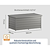 EcoStar Euroline Gartenbox Euroline 1620 (H x B x T: 87,2 x 166 x 72,5 cm, Grau, Stahl) | BAUHAUS