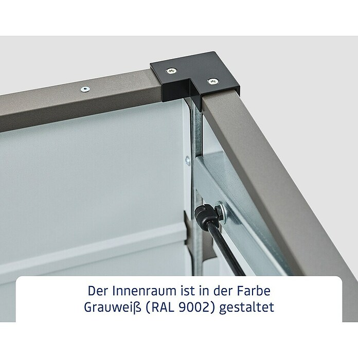 EcoStar Euroline Gartenbox Euroline 1620 (H x B x T: 87,2 x 166 x 72,5 cm, Grau, Stahl) | BAUHAUS