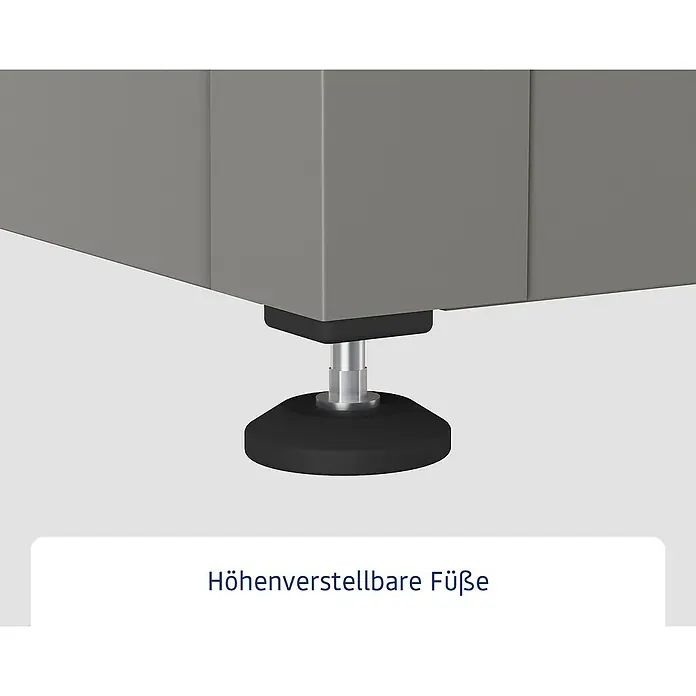 EcoStar Euroline Gartenbox - H x B x T: 72,5 x 136 x 67,2 cm, Grau, Stahl - Silberner und schwarzer höhenverstellbarer Stellfuß.