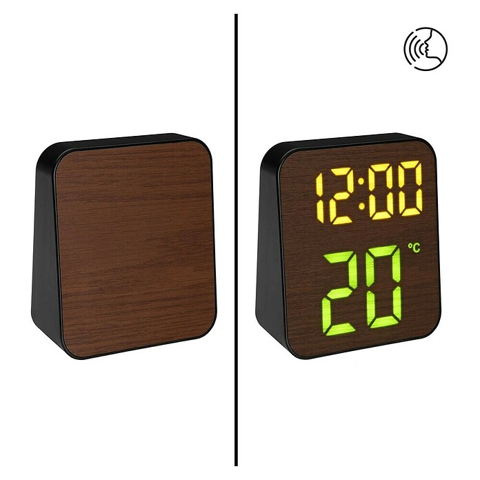 Reloj despertador digital (An x Al: 4 x 11,2 cm, Marrón/Negro) | BAUHAUS