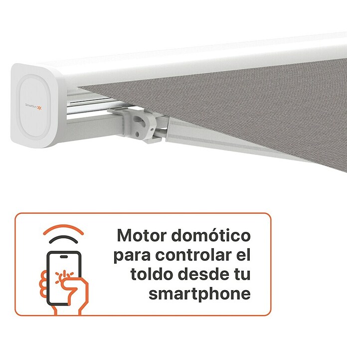 SmartSun Toldo con motor WiFi Vivant (Gris, Ancho: 3,95 m, Caída: 3 m) | BAUHAUS