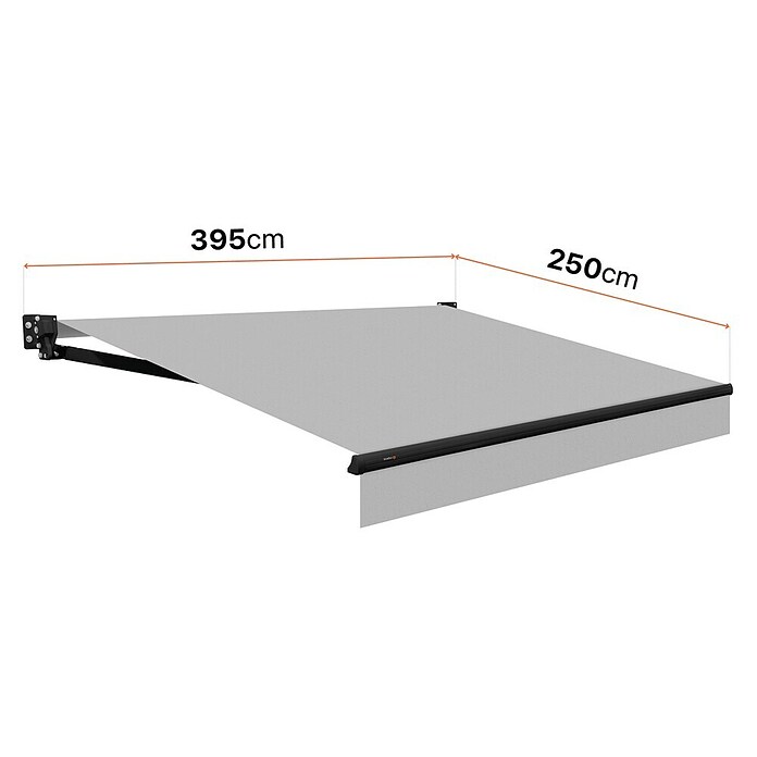 SmartSun Toldo de brazos articulados Dark Stella (Gris, Ancho: 3,95 m, Caída: 2,5 m) | BAUHAUS
