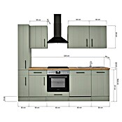 Respekta Küchenzeile Anton Typ 1 (Breite: 250 cm, Schilfgrün, Mit Elektrogeräten) | BAUHAUS