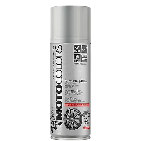 MotoColors  Farbspray MotoSpraylack Ralley 400ml Sprühfarbe Felgensilber