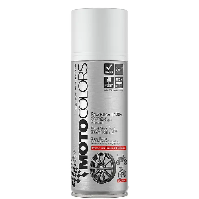 MotoColors Farbspray MotoSpraylack Ralley 400ml Sprühfarbe Weiss Matt - Weiss Matt, Sprühdose