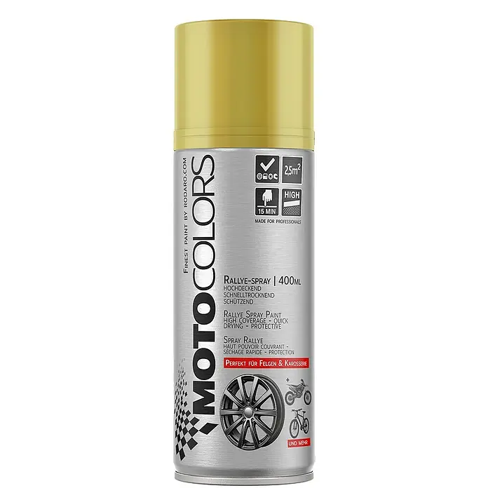 MotoColors Farbspray MotoSpraylack Ralley 400ml Sprühfarbe Felgengold - Felgengold, Sprühdose