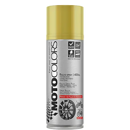 MotoColors  Farbspray MotoSpraylack Ralley 400ml Sprühfarbe Felgengold
