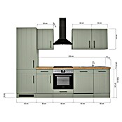 Respekta Küchenzeile Anton Typ 1 (Breite: 280 cm, Schilfgrün, Mit Elektrogeräten) | BAUHAUS