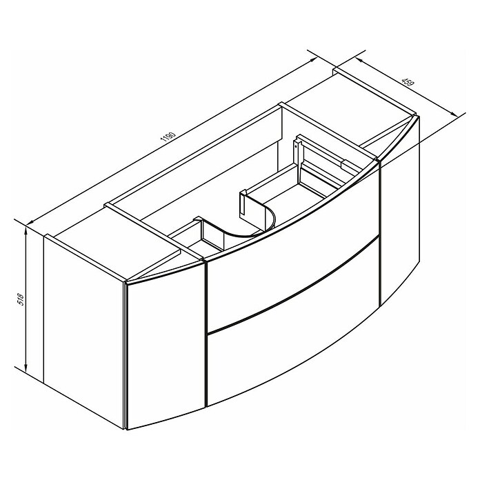 Camargue Swing K Wastafelonderkast (119 x 46 x 52 cm, Grafiet) | BAUHAUS