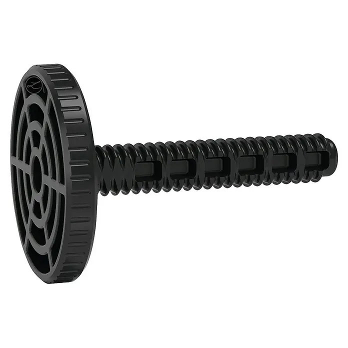Lechuza Stellschraube Balconera - Schwarz, Passend für: Balconera 50 / 80 - Schwarze Kunststoff-Gewindeschraube mit großem, rundem, speichenförmigem Kopf und geprägtem Logo.
