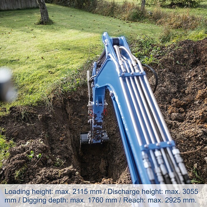 Scheppach Miniexcavadora EXC1400 (8,5 kW, Gasolina, Ángulo de giro del brazo: 45 ° - 85 °) | BAUHAUS