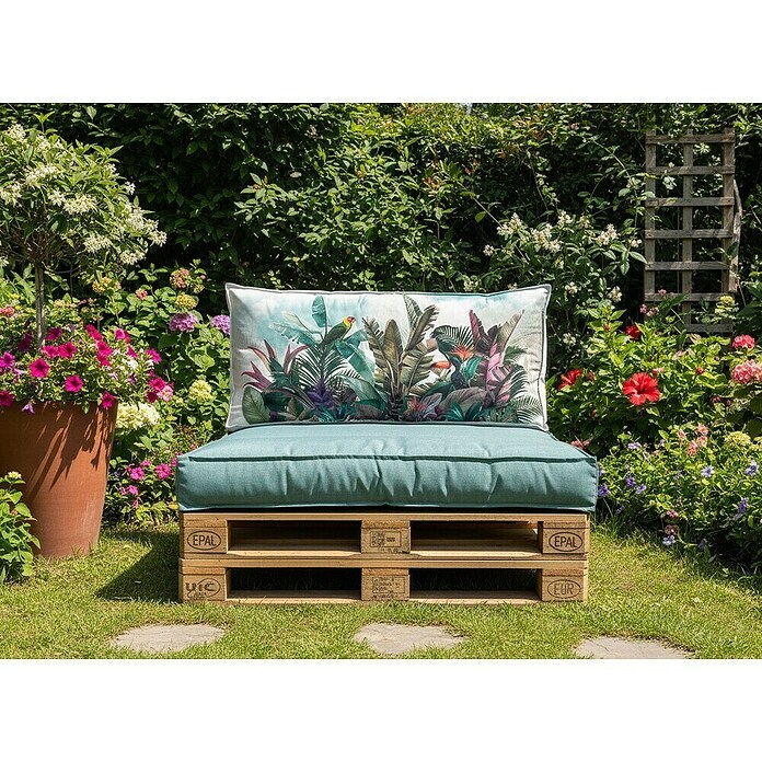 Set cojines para palet Selva (120 x 80 x 16 cm, Multicolor, 50% algodón 50% poliéster, 2 ud.) | BAUHAUS