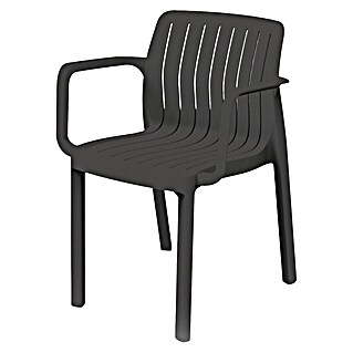 Silla de jardín Lea (Polipropileno, Apilable, Gris oscuro, An x Pr x Al: 53 x 58 x 78 cm)