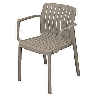Silla de jardín Lea (Polipropileno, Apilable, Topo, An x Pr x Al: 53 x 58 x 78 cm)