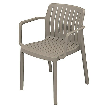 Silla de jardín Lea (Polipropileno, Apilable, Topo, An x Pr x Al: 53 x 58 x 78 cm)