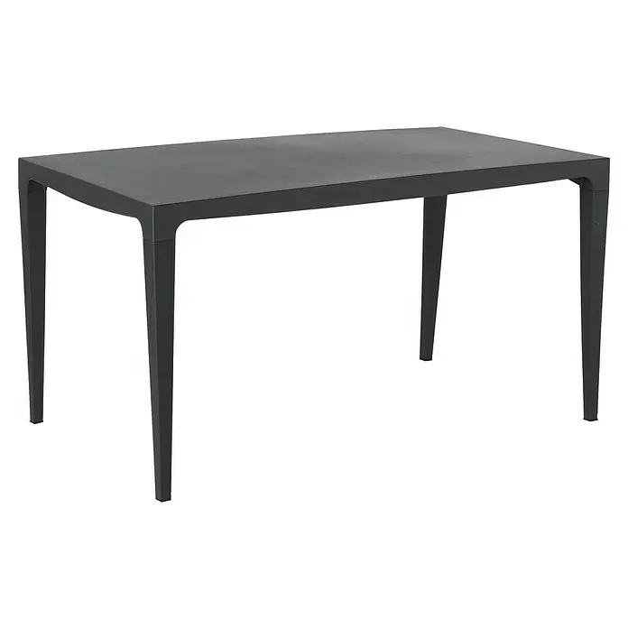 Set de muebles de jardín Master + Lea - 7 pzs., Polipropileno, Antracita - Mesa rectangular gris oscuro.