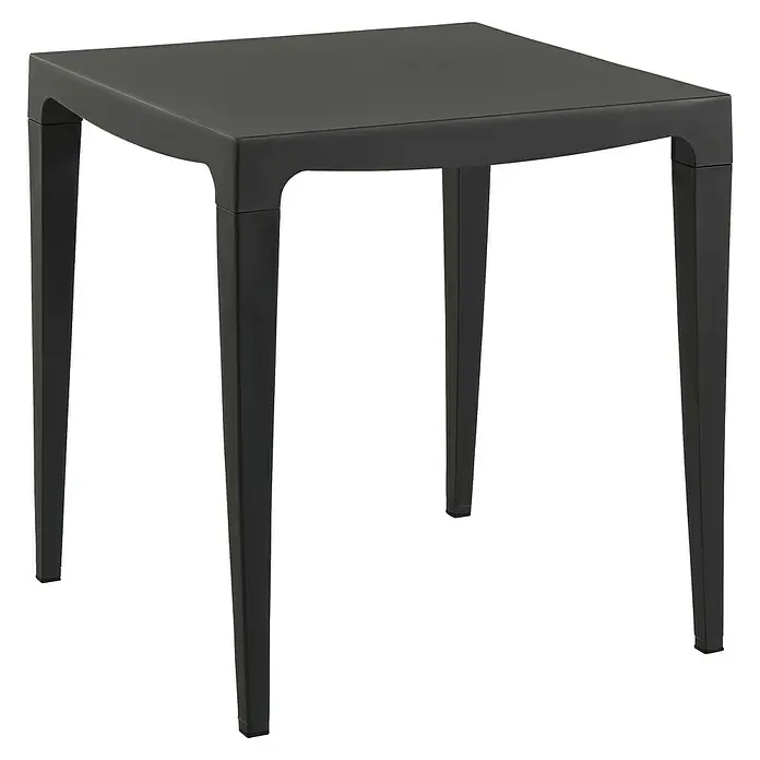 Mesa de jardín Master - L x An x Al: 70 x 70 x 75 cm, Polipropileno, Cuadrado, Antracita - Mesa cuadrada gris oscuro.