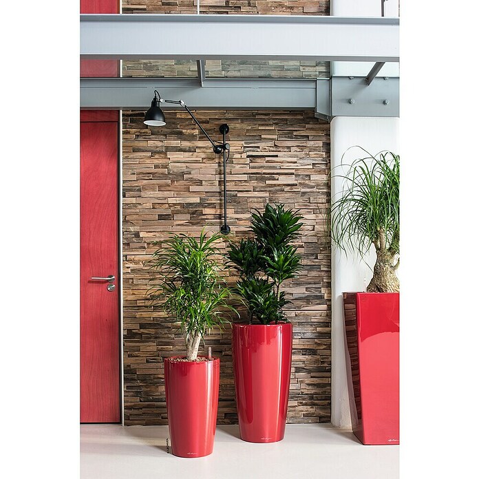 Lechuza Pflanzsäule rund Rondo Premium (Außenmaß (Ø x H): 32,5 x 56,5 cm, Kunststoff, Rot Glänzend) | BAUHAUS