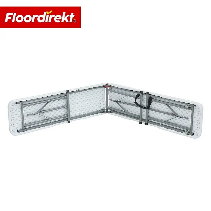 Floordirekt Klappbank Chiba - Klappbare Sitzbank 183 cm - in Weiß - Wetterfest - Stahl, Weiß, Klappbar