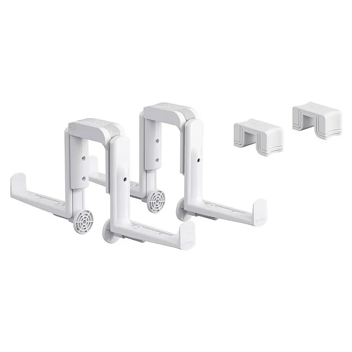 Lechuza Balconera Balkonkastenhalter Duo - Kunststoff, Weiß, Passend für: alle Balconera Größen - Weiße, verstellbare Pflanzenhaken aus Kunststoff mit zusätzlichen kleineren Halterungen.
