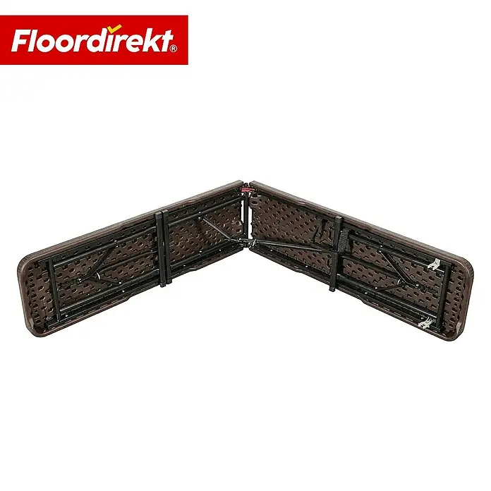 Floordirekt Klappbank Kagawa - Klappbare Sitzbank 183 cm - in Braun - Wetterfest - Stahl, Braun, Klappbar