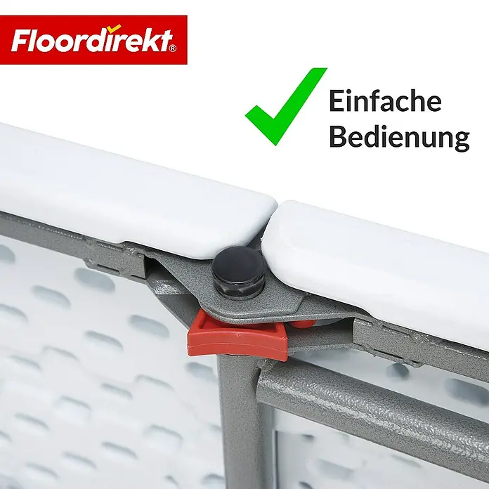Floordirekt Klappbank Chiba - Klappbare Sitzbank 183 cm - in Weiß - Wetterfest - Stahl, Weiß, Klappbar