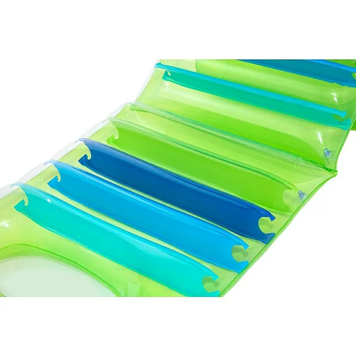 Bestway Luftmatratze Sommerlichter - L x B: 79 x 160 cm - Transparente grün-blaue aufblasbare Poolliege aus Kunststoff.