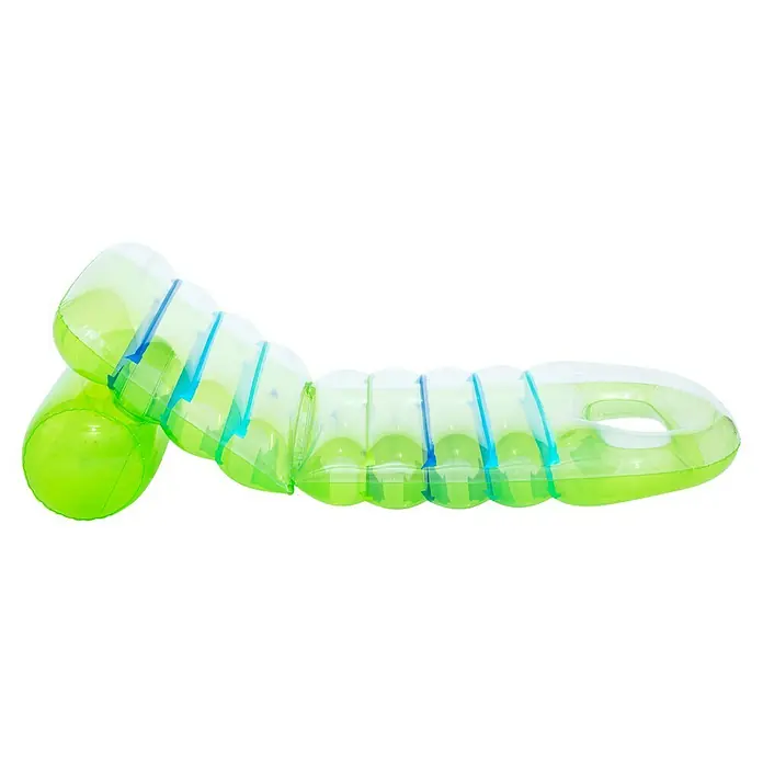 Bestway Luftmatratze Sommerlichter - L x B: 79 x 160 cm - Grüner und blauer transparenter aufblasbarer Pool-Liegesessel, segmentiertes Design mit Kopfstützenring.
