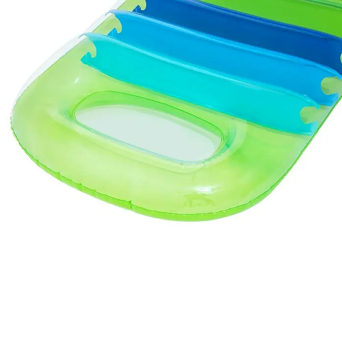 Bestway Luftmatratze Sommerlichter - L x B: 79 x 160 cm - Grün-blaues aufblasbares Pool-Luftmatratze mit transparentem Fenster in der Mitte.