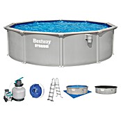 Bestway Opzetzwembad Hydrium Set 457 (Ø x h: 457 x 122 cm, Grijs, 17.430 l) | BAUHAUS