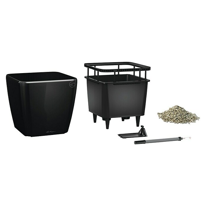 Lechuza Pflanzkasten Quadro Premium (Außenmaß (L x B x H): 35,5 x 35,5 x 32,5 cm, Kunststoff, Schwarz) | BAUHAUS