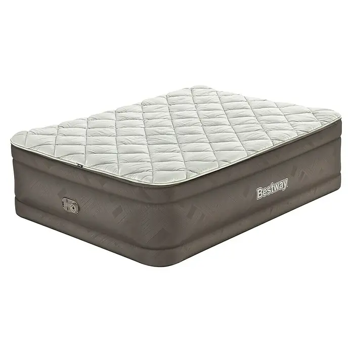 Bestway Luftbett - L x B x H: 203 x 152 x 51 cm, Dunkelbraun, Integrierte Luftpumpe - Braune Bestway Luftmatratze mit gesteppter heller Oberseite und integrierter Pumpe.