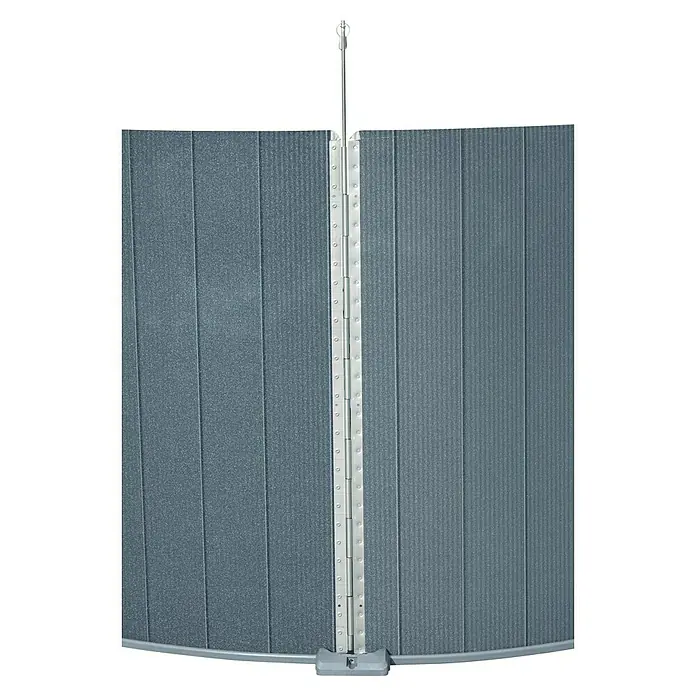 Bestway Stahlwand-Pool Hydrium - Ø x H: 732 x 132 cm, Grau, 49.200 l - Dunkelgrauer, geriffelter Kunststoff-Faltparavent mit zentralem Scharnier und Stützstange.