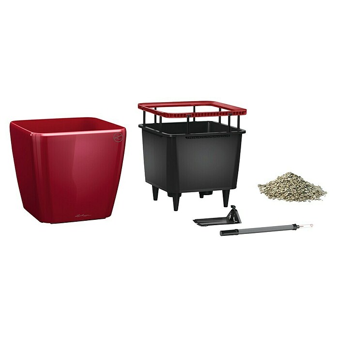 Lechuza Pflanzkasten Quadro Premium (Außenmaß (L x B x H): 35,5 x 35,5 x 32,5 cm, Kunststoff, Rot) | BAUHAUS