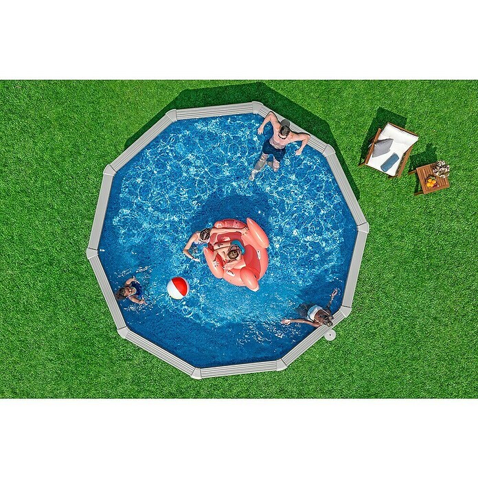 Bestway Opzetzwembad Hydrium Set 457 (Ø x h: 457 x 122 cm, Grijs, 17.430 l) | BAUHAUS