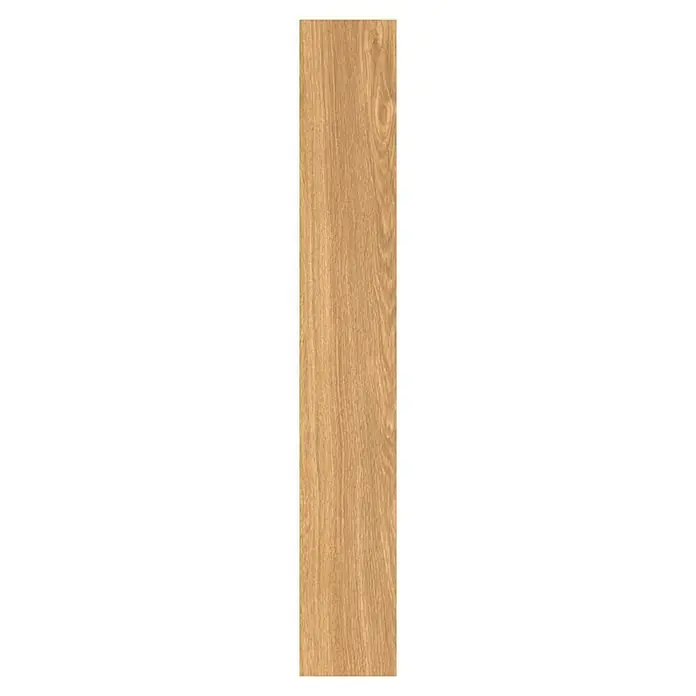 LOGOCLIC Laminado Hidro Roble Strom - 1.380 x 191 x 12 mm, Marrón, AC5 - Tabla de madera marrón claro con veta visible, apta para suelo o revestimiento.